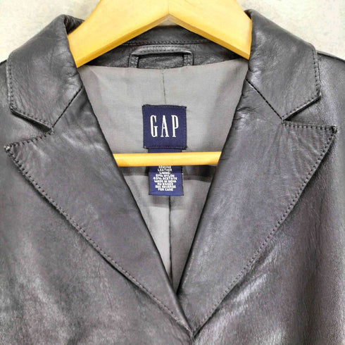 ギャップ Gap GENUINE LEATHER 本革 4Bテーラードジャケット レディース M