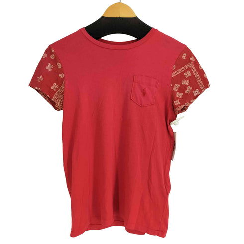 ポロバイラルフローレン Polo by RALPH LAUREN ペイズリー柄 クルーネックTシャツ レディース import:XS