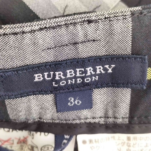 バーバリーロンドン BURBERRY LONDON センタープレス ストレート チェック パンツ レディース JPN:36