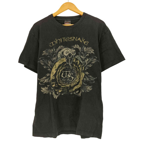 シュート SHOOT バンド ホワイト スネーク プリント S/S クルーネック Tシャツ メンズ import:L
