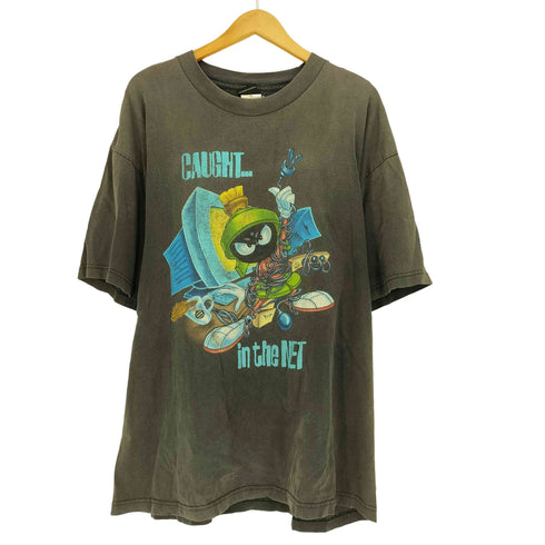ワーナーブラザーズスタジオストア WARNER BROS STUDIO STORE 90S USA製 CAUGHT IN THE NET アニメキャラクター プリント S/S クルーネック Tシャツ コピーライト1999 メンズ import:XL