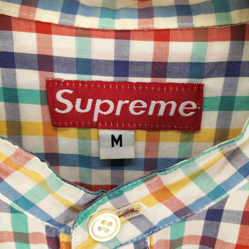 シュプリーム Supreme OLD 紙タグ バンドカラーリメイク 半袖シャツ メンズ import:M