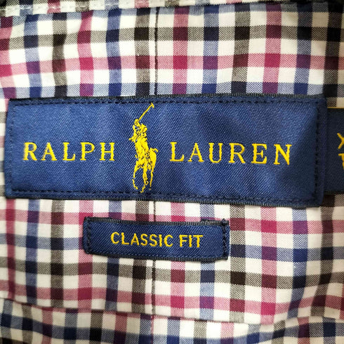 ラルフローレン RALPH LAUREN ポニー刺繍 ボタンダウン ギンガムチェック L/S シャツ メンズ JPN:XS