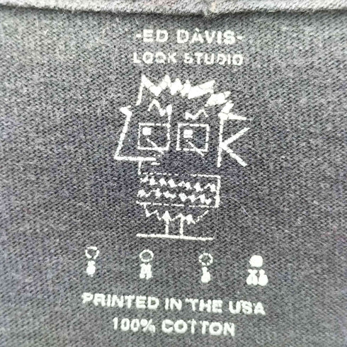 USA製 ED DAVIS LOOK STUDIOボディ アーティスト プリント S/S クルーネック Tシャツ メンズ import:M