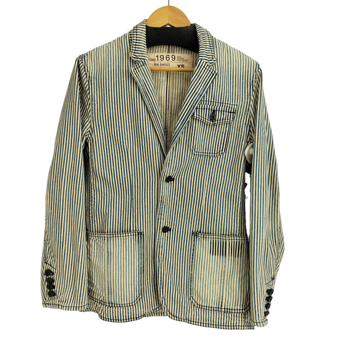 ギャップ Gap 00s old gap ストライプ デニム地 テーラードジャケット レディース JPN:XS