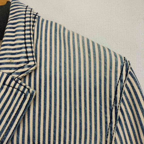 ギャップ Gap 00s old gap ストライプ デニム地 テーラードジャケット レディース JPN:XS