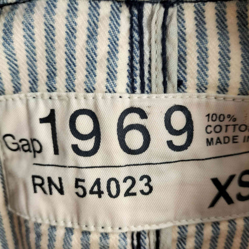ギャップ Gap 00s old gap ストライプ デニム地 テーラードジャケット レディース JPN:XS