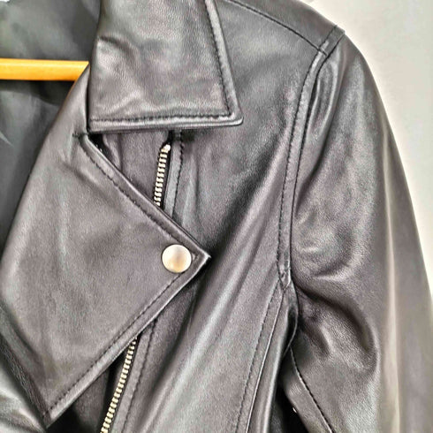 アイテムズアーバンリサーチ ITEMS URBAN RESEARCH lamb leather ラムレザーダブルライダースジャケット レディース S