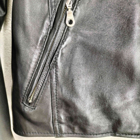 アイテムズアーバンリサーチ ITEMS URBAN RESEARCH lamb leather ラムレザーダブルライダースジャケット レディース S