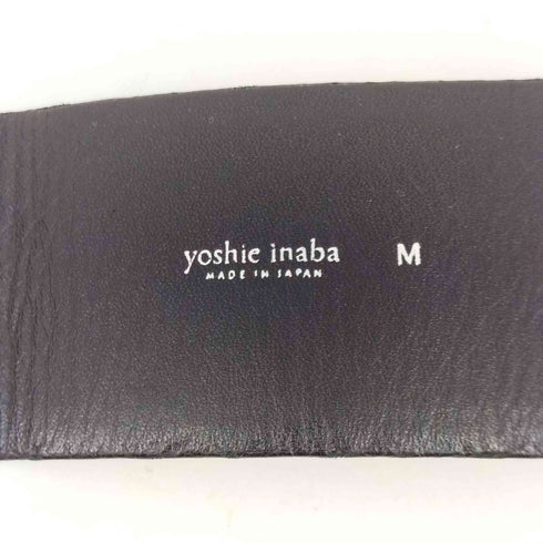 ヨシエイナバ YOSHIE INABA サークルバックル パイソン型押し ベルト レディース