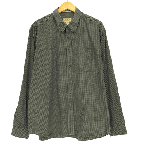 エディーバウアー Eddie Bauer 00S 白タグ WRINKLE RESISTANT グラフチェック B/D L/S シャツ メンズ import:XL