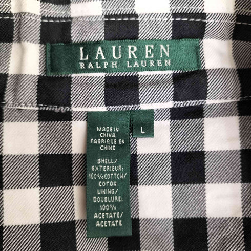 ローレンラルフローレン LAUREN RALPH LAUREN ギンガムチェック柄 トレンチコート レディース import:L
