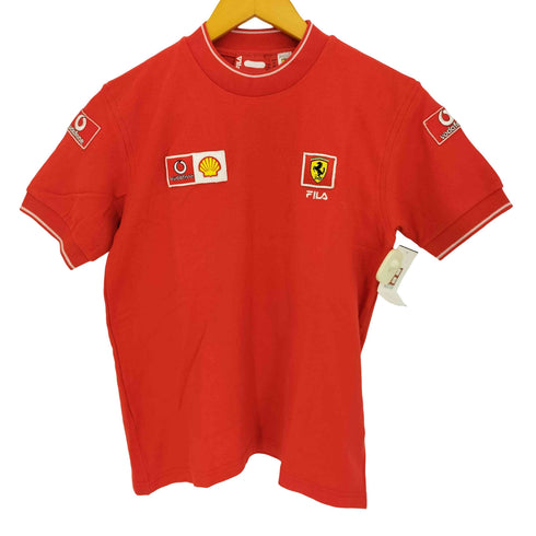 フィラ FILA イタリア製 フェラーリ パッチ モックネック 半袖Tシャツ レディース JPN:M