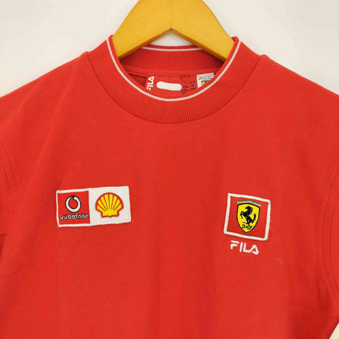 フィラ FILA イタリア製 フェラーリ パッチ モックネック 半袖Tシャツ レディース JPN:M