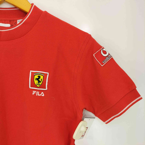 フィラ FILA イタリア製 フェラーリ パッチ モックネック 半袖Tシャツ レディース JPN:M