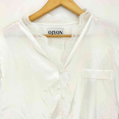 OJYON レース パールボタンシャツ レディース FREE