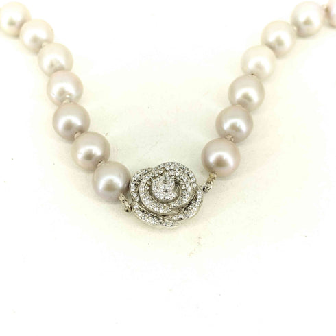ジュンコシマダ JUNKO SHIMADA 薔薇 925刻印 ロング パール ネックレス レディース