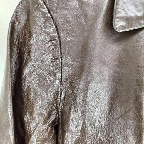 P pig leather ピッグレザー比翼ステンカラーコート メンズ