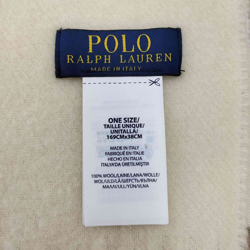 ポロラルフローレン POLO RALPH LAUREN イタリア製 ロゴ刺繍フリンジストール レディース