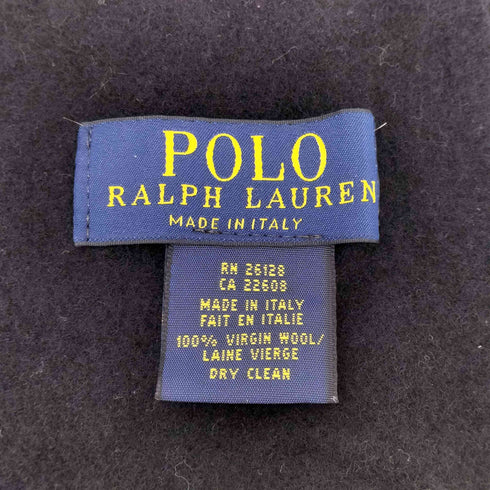 ポロラルフローレン POLO RALPH LAUREN イタリア製 ビッグポニー刺繍 バージンウール フリンジ マフラー レディース