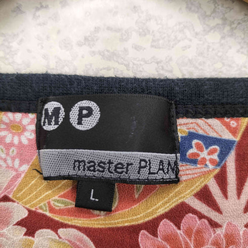 master PLAN 桜 和柄 フロントスリットL/Sカットソー メンズ L