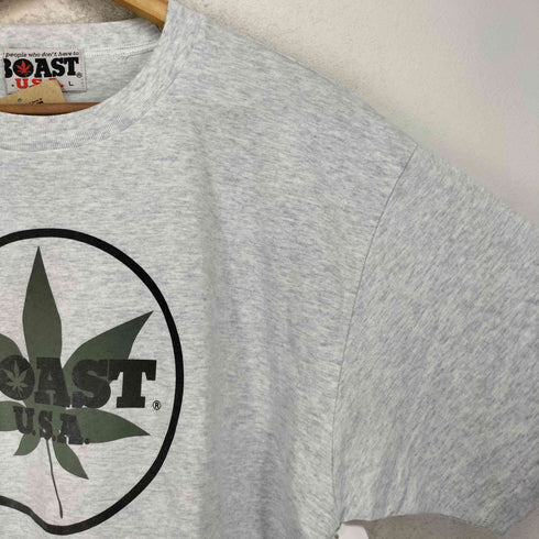 BOAST U.S.A. MADE IN JAPAN 袖裾シングル フロントプリントクルーネックTシャツ メンズ L