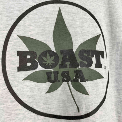 BOAST U.S.A. MADE IN JAPAN 袖裾シングル フロントプリントクルーネックTシャツ メンズ L