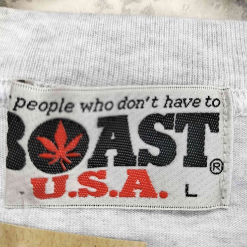 BOAST U.S.A. MADE IN JAPAN 袖裾シングル フロントプリントクルーネックTシャツ メンズ L