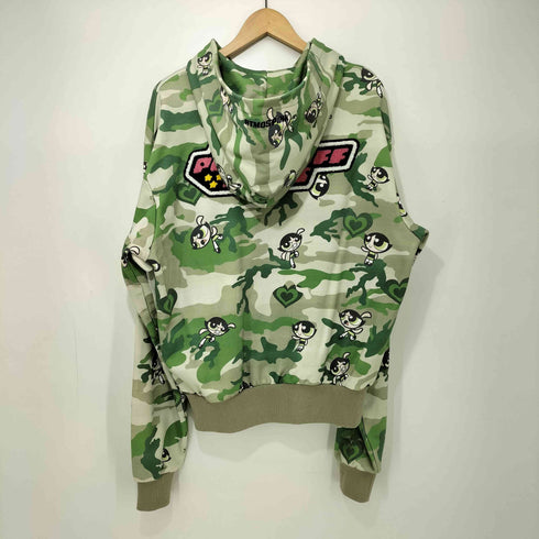 アトモスピンク ATMOS PINK × The Powerpuff Girls Camouflage Zip-up Hoodie GREEN レディース FREE