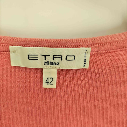 エトロ ETRO イタリア製 シルクコットン リブ編み ボタンカーディガン アンサンブル レディース 3