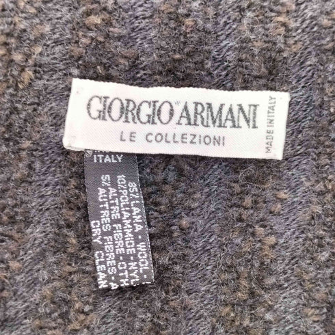 ジョルジオアルマーニ Giorgio Armani MADE IN ITALY フリンジ ウールマフラー メンズ