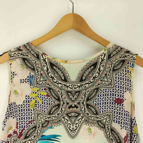エトロ ETRO イタリア製 シルク100 総柄 ノースリーブ レディース import:M