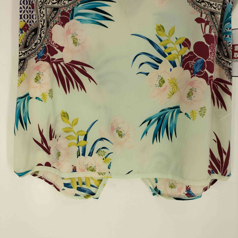 エトロ ETRO イタリア製 シルク100 総柄 ノースリーブ レディース import:M