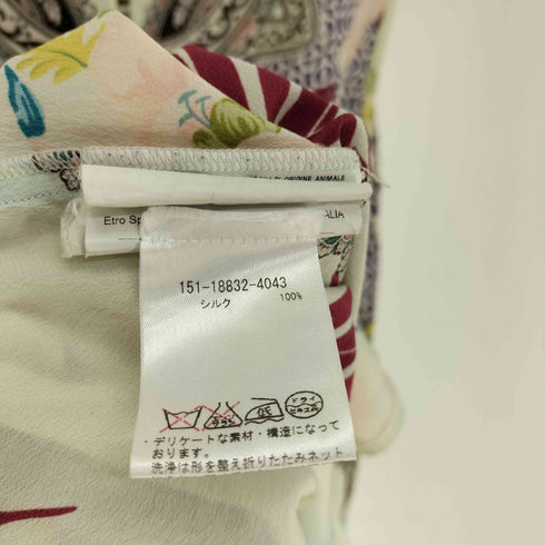 エトロ ETRO イタリア製 シルク100 総柄 ノースリーブ レディース import:M