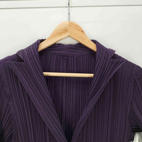 イッセイミヤケ ISSEY MIYAKE 00S 09AW 銀タグ プリーツ テーラード ジャケット レディース JPN:2