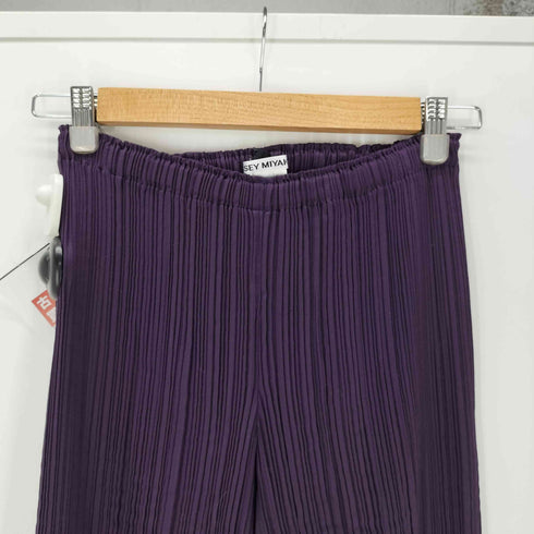 イッセイミヤケ ISSEY MIYAKE 00S 09AW 銀タグ プリーツ フレア パンツ レディース JPN:2