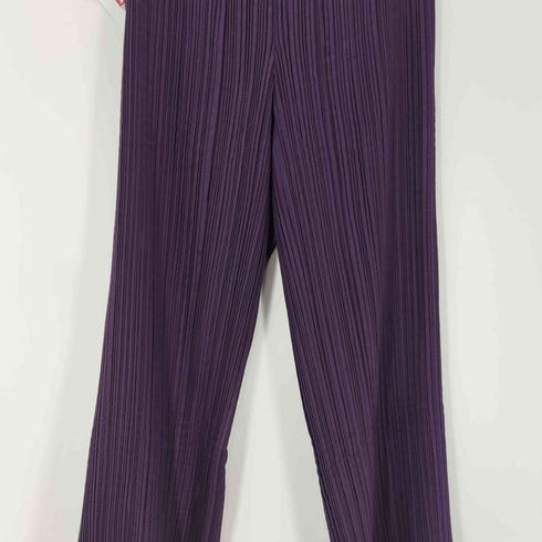 イッセイミヤケ ISSEY MIYAKE 00S 09AW 銀タグ プリーツ フレア パンツ レディース JPN:2