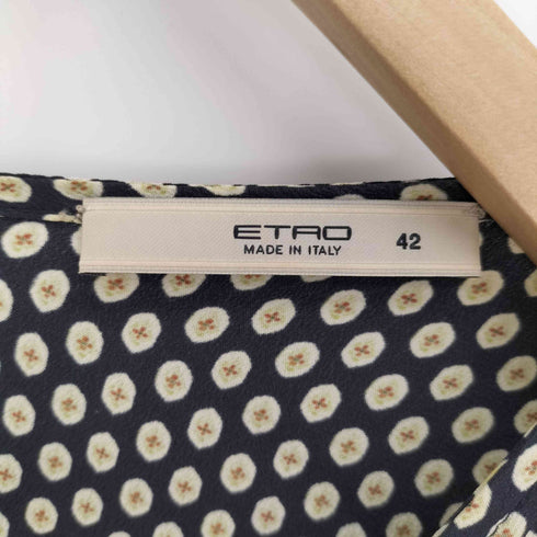 エトロ ETRO イタリア製 イタリア製 シルク100 総柄 ノースリーブ レディース 42