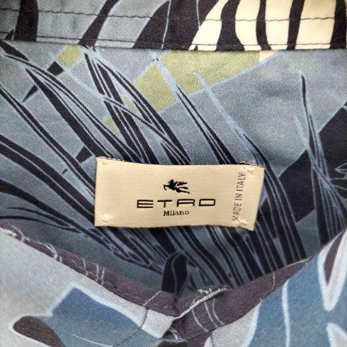 エトロ ETRO イタリア製 コットン シマウマ アニマル 総柄 プリント L/S シャツ メンズ 41