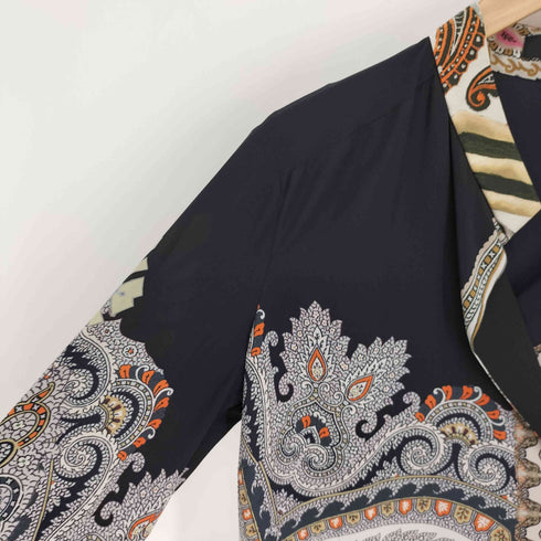 エトロ ETRO イタリア製 シルク100 総柄 L/S ワンピース レディース 40