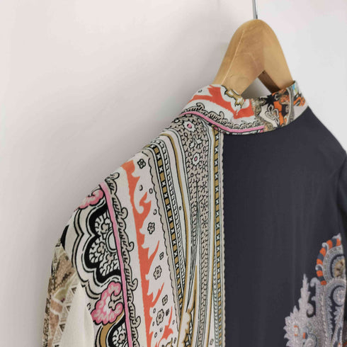 エトロ ETRO イタリア製 シルク100 総柄 L/S ワンピース レディース 40