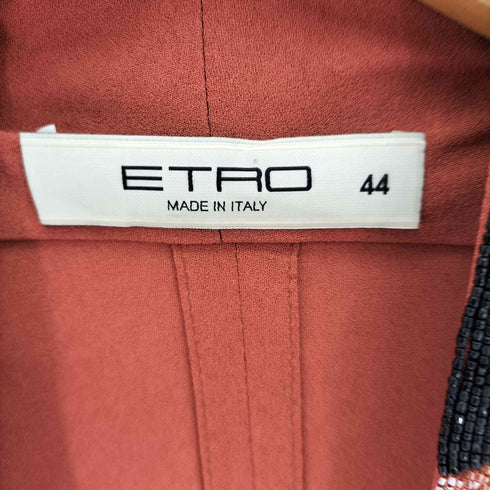エトロ ETRO イタリア製 Vネック ビース ノースリーブ ワンピース レディース 44