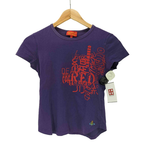 ヴィヴィアンウエストウッドレッドレーベル Vivienne Westwood RED LABEL オーブ刺繍 プリント クロップド Tシャツ ピチT Y2K レディース import:S
