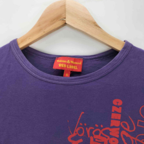 ヴィヴィアンウエストウッドレッドレーベル Vivienne Westwood RED LABEL オーブ刺繍 プリント クロップド Tシャツ ピチT Y2K レディース import:S