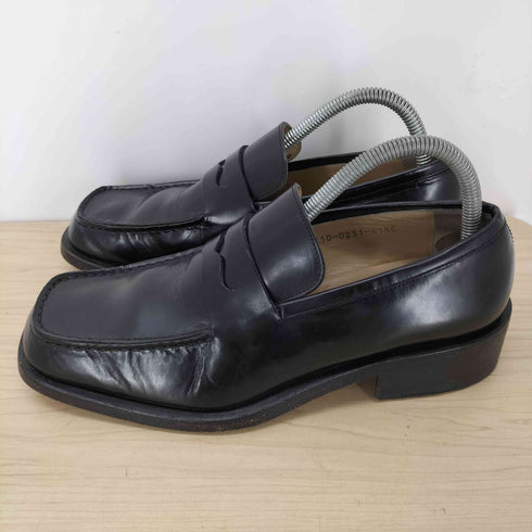 グッチ GUCCI OLD MADE IN ITALY イタリア製 スクエアトゥ レザー コイン ローファー ドレス シューズ メンズ EUR:41.5