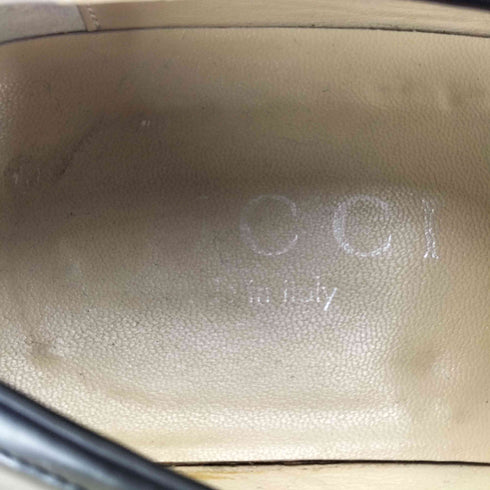 グッチ GUCCI OLD MADE IN ITALY イタリア製 スクエアトゥ レザー コイン ローファー ドレス シューズ メンズ EUR:41.5