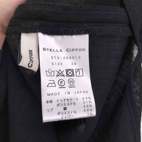 ステラシフォン STELLA CIFFON 日本製 アセテート ギャザー ブラウス レディース JPN:36