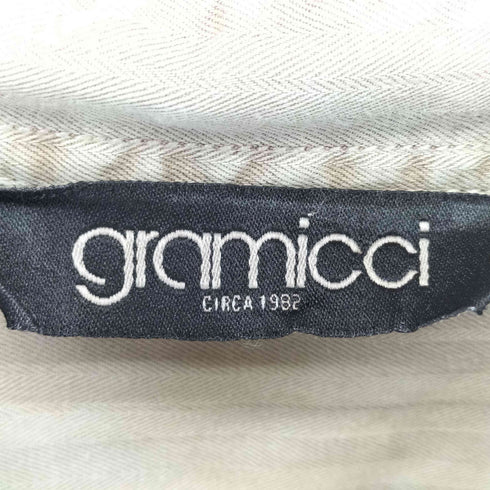 グラミチ GRAMICCI 90s 猫目ボタン ヘリンボーン レギュラーカラーシャツ メンズ L
