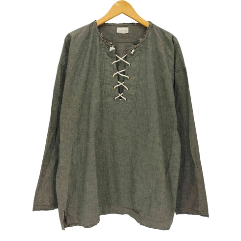 MARIOMOD レースアッププルオーバーシャツ american casual メンズ