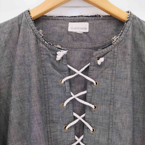 MARIOMOD レースアッププルオーバーシャツ american casual メンズ